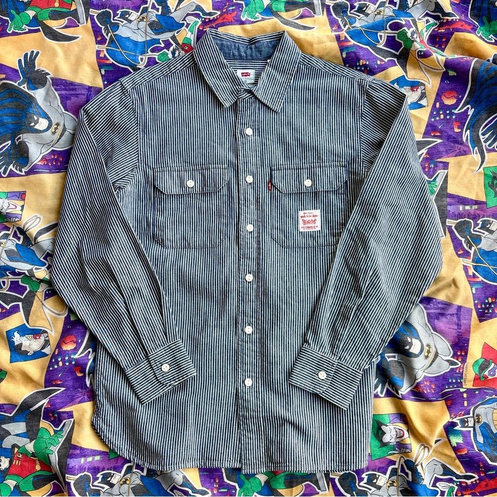 Levi's Men's Blue Striped Shirt